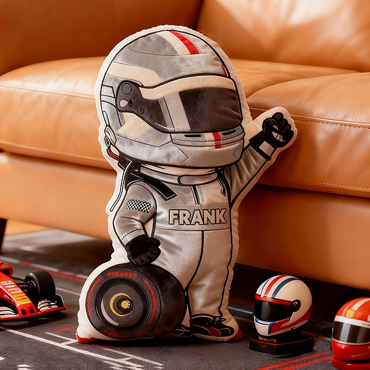 Personalized Racer and Tires Throw Pillow Custom Name Graphic 3D Print Design Cushion Gift for Racers and Racing Lovers