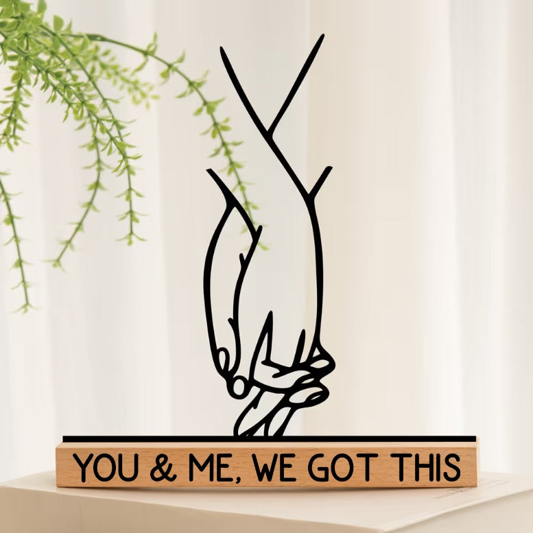 Hands Standee, Couple Holding Hand - Personalized Metal Desk Silhouette Sculpture
