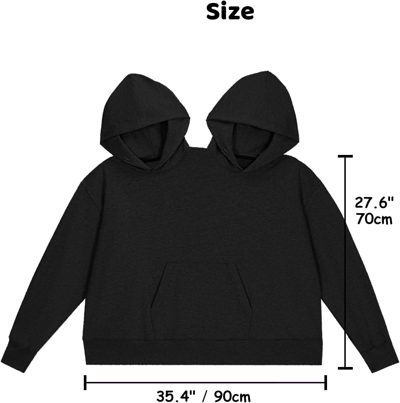 Personalized Oversized, Extra-Large Hooded Sweatshirt, Perfect For Two People, Never Separated - An Ideal Gift For Couples