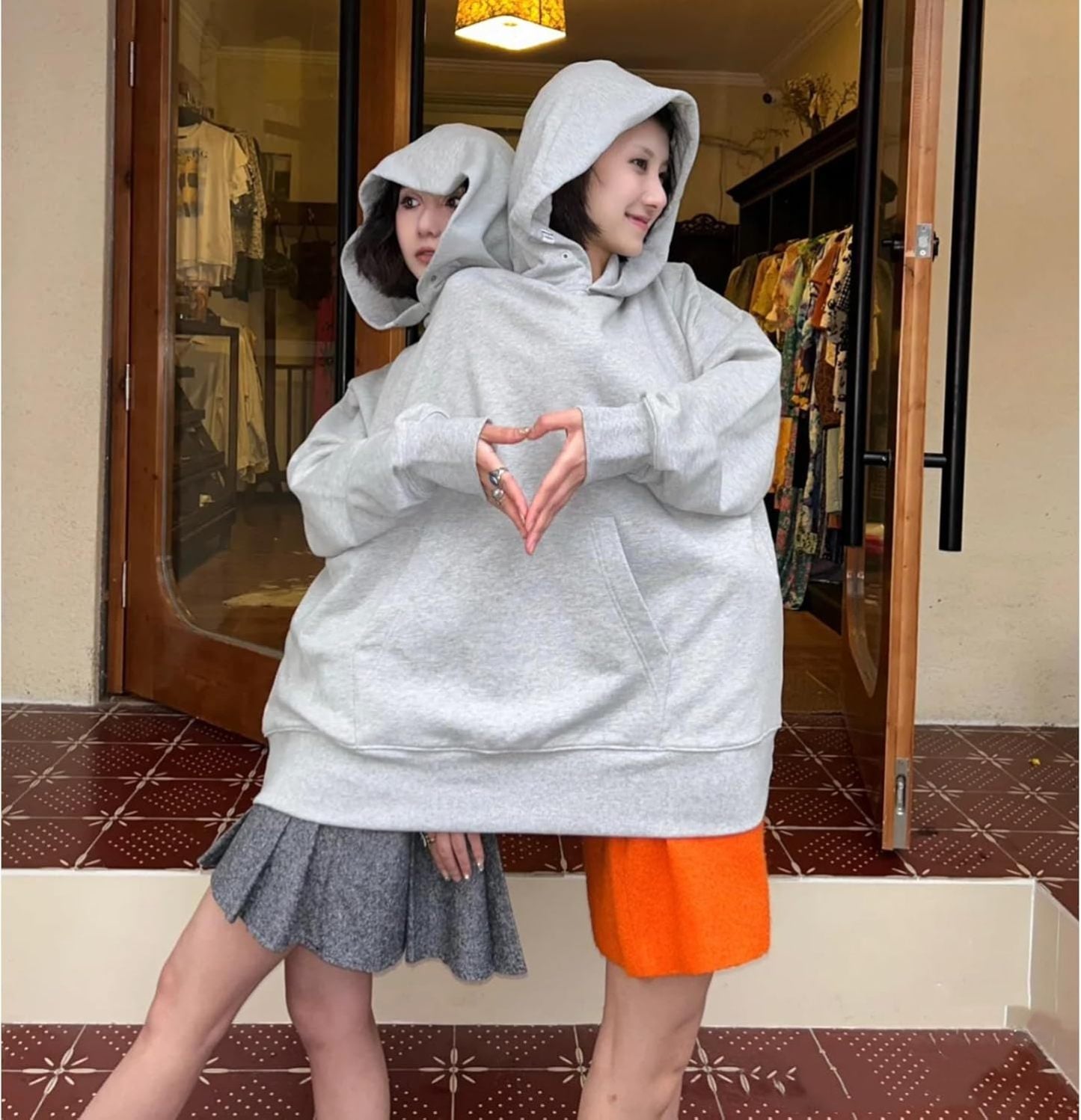 Personalized Oversized, Extra-Large Hooded Sweatshirt, Perfect For Two People, Never Separated - An Ideal Gift For Couples