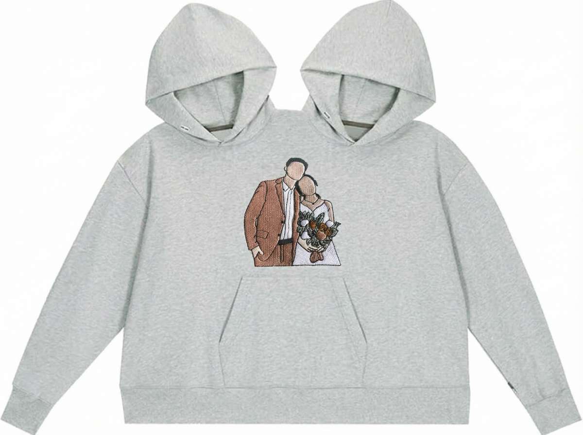 Personalized Oversized, Extra-Large Hooded Sweatshirt, Perfect For Two People, Never Separated - An Ideal Gift For Couples