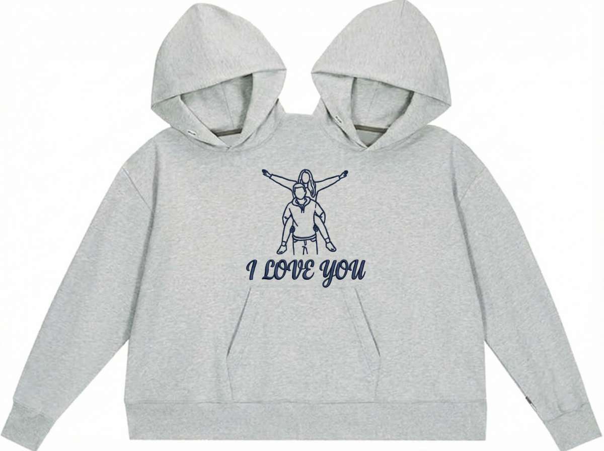Personalized Oversized, Extra-Large Hooded Sweatshirt, Perfect For Two People, Never Separated - An Ideal Gift For Couples