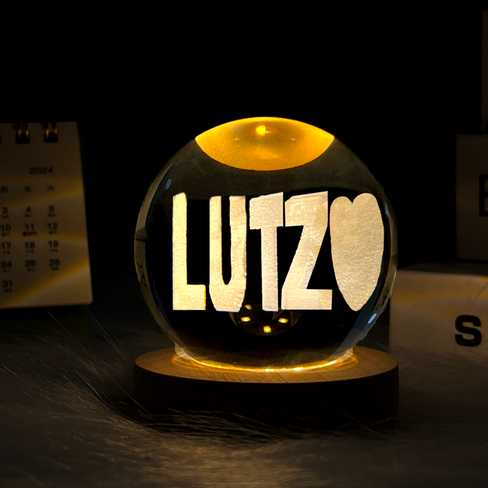 3D Crystal Illusion Ball – Personalized Couple Names