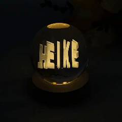 3D Crystal Illusion Ball – Personalized Couple Names