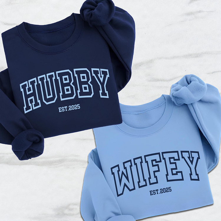 Customized Couple's Embroidered Hoodies - Personalized Matching Sweatshirts for Couples