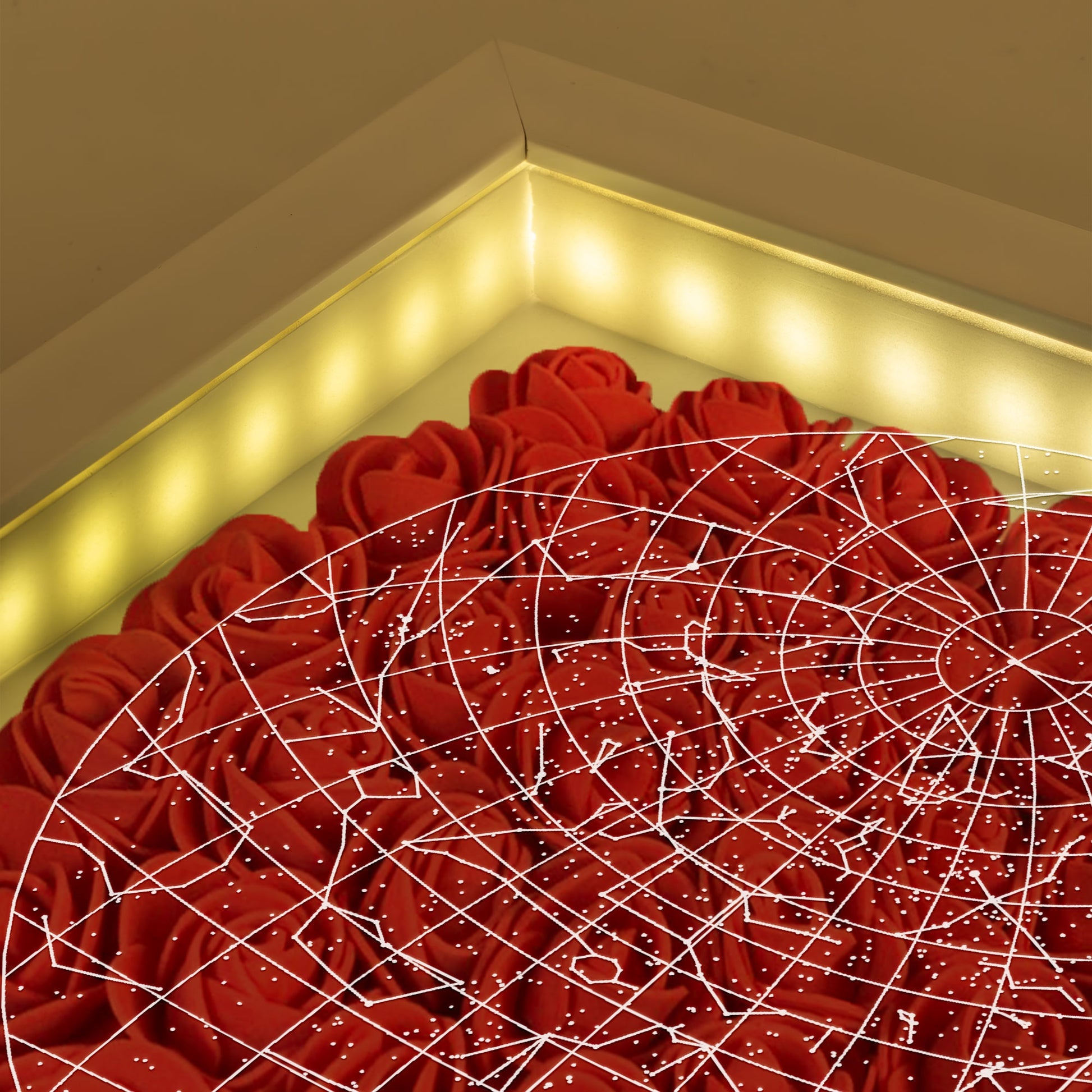 The Night Our Love Story Began Custom Star Map - Personalized Flower Shadow Box With LED Light