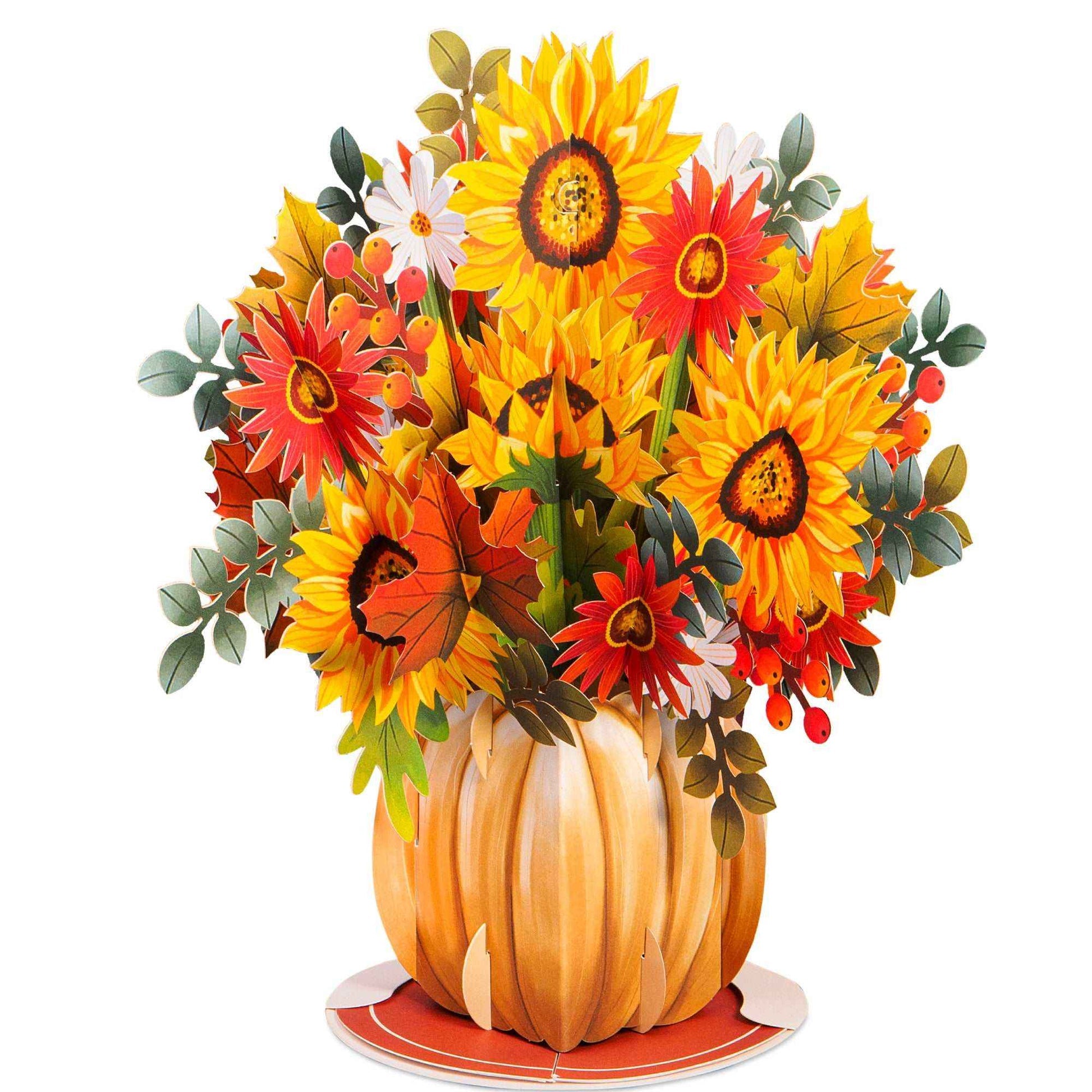 Harvest Bouquet Pop Up Card, With Detachable Bouquet