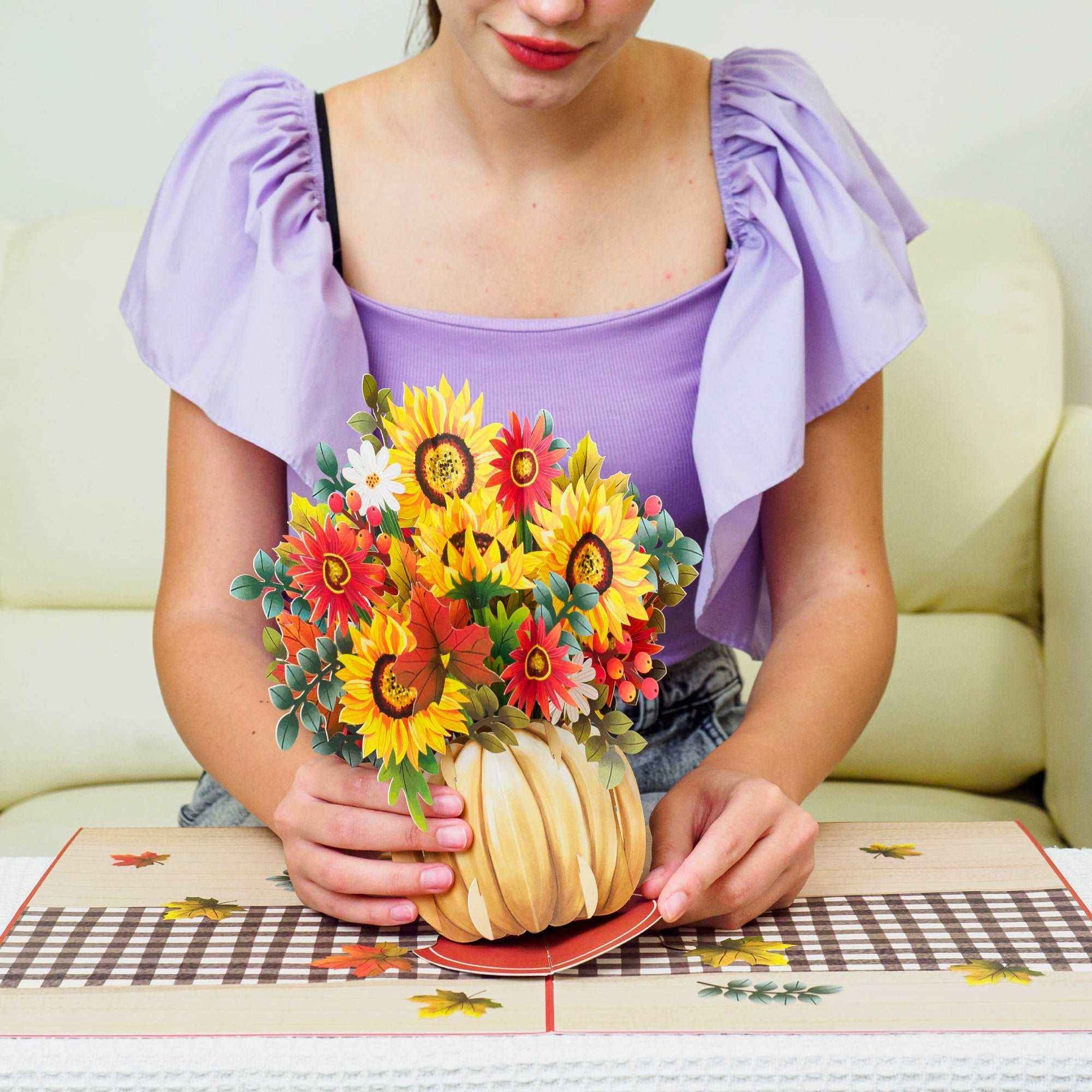 Harvest Bouquet Pop Up Card, With Detachable Bouquet