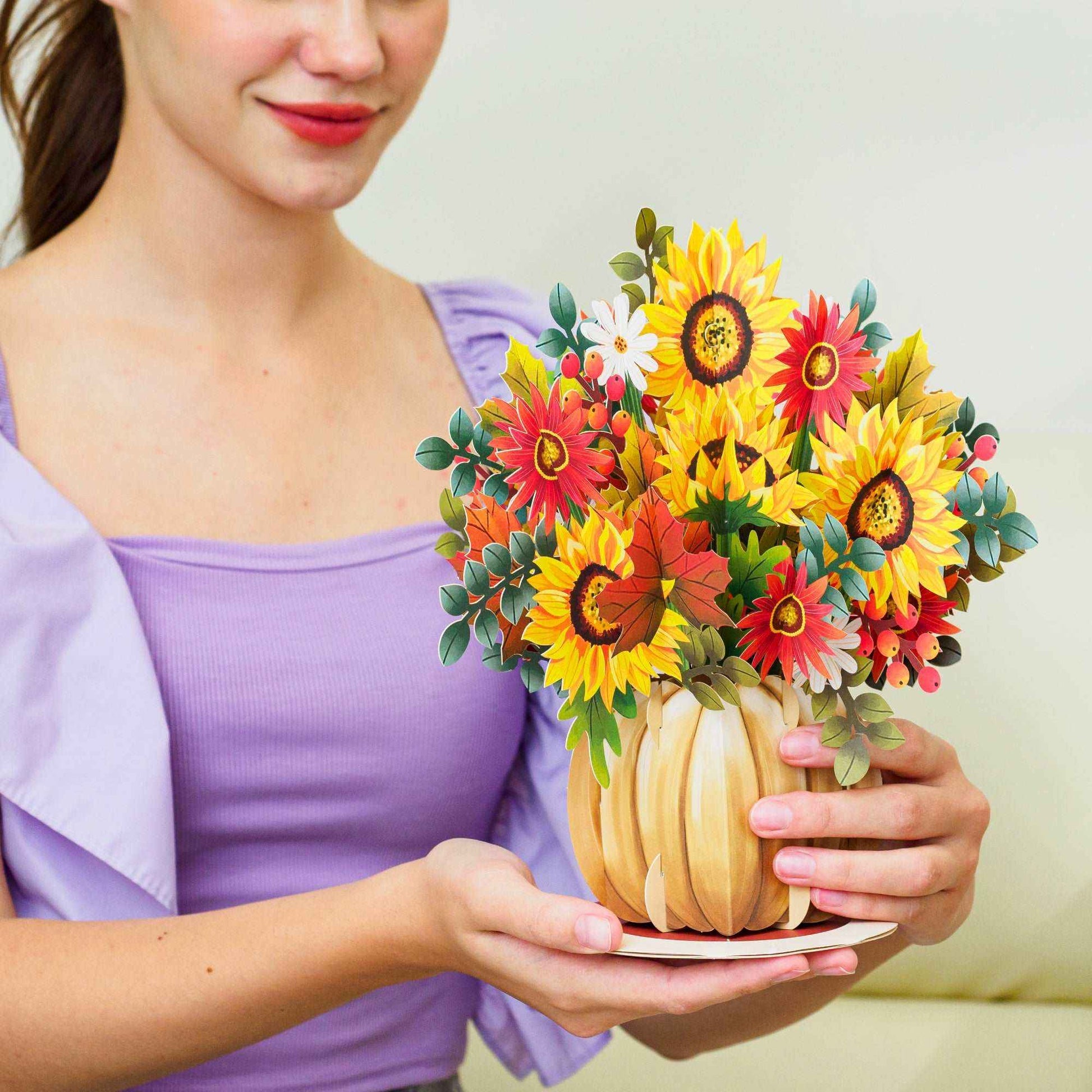 Harvest Bouquet Pop Up Card, With Detachable Bouquet
