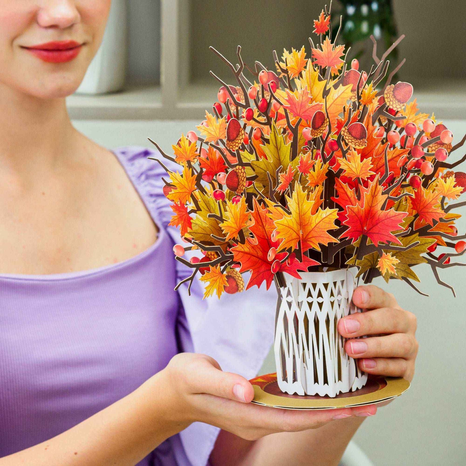 Pop Up Maple Leaf with Detachable Bouquet