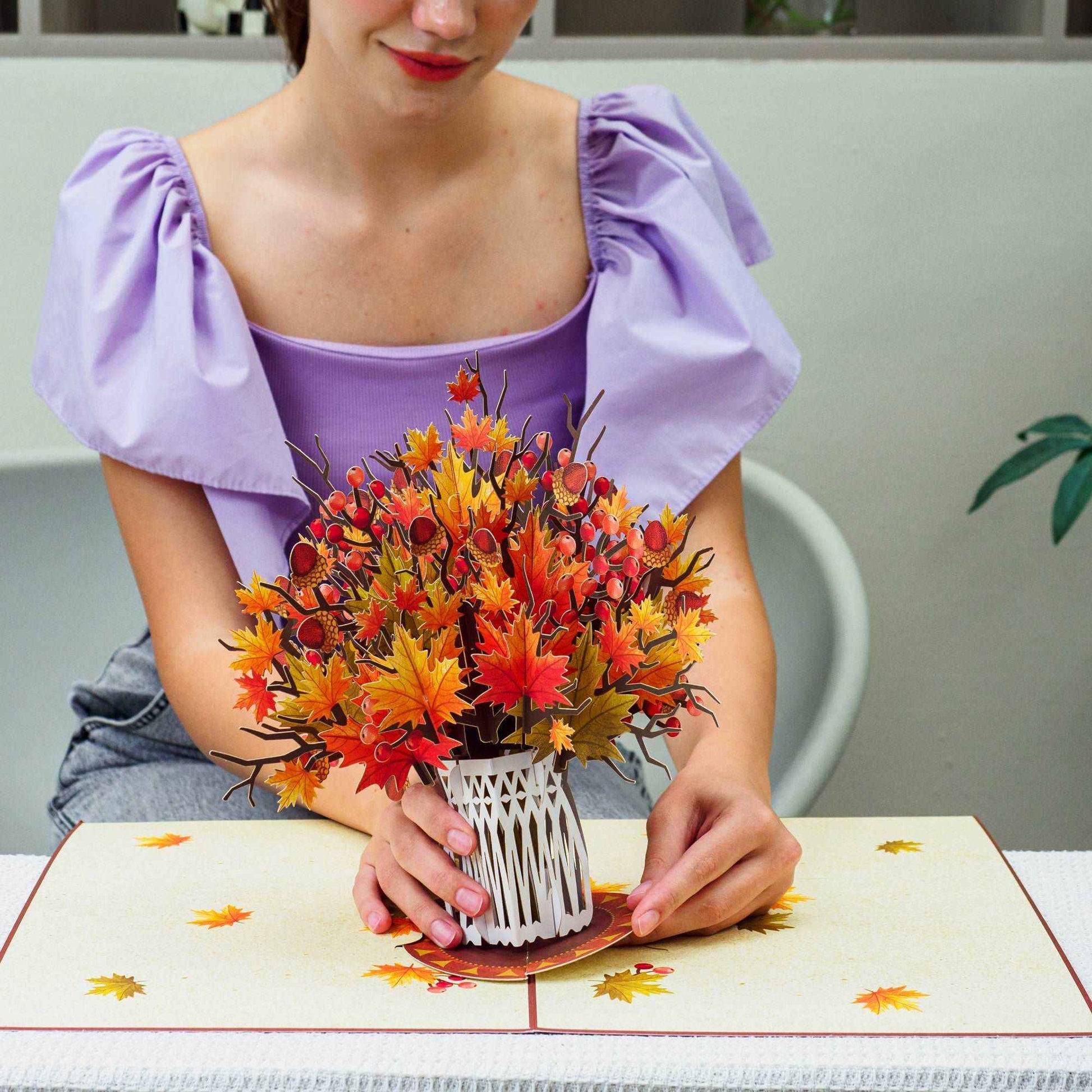 Pop Up Maple Leaf with Detachable Bouquet