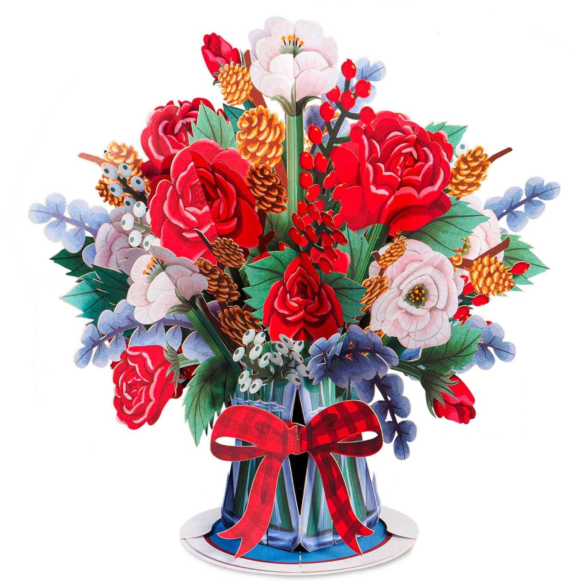 Joyous Flower Bouquet Pop Up Christmas Card