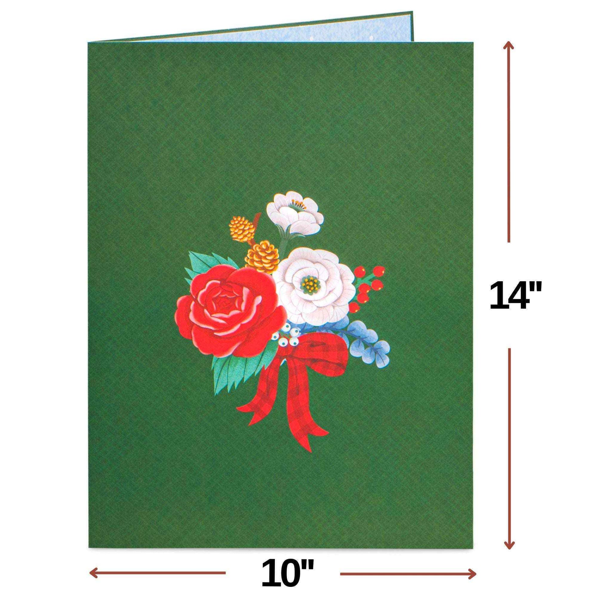 Joyous Flower Bouquet Pop Up Christmas Card
