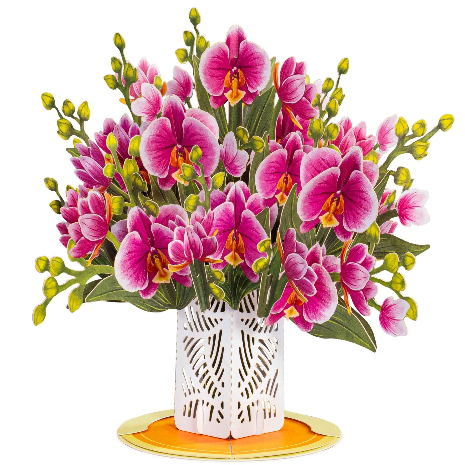 Orchid Flower Bouquet Pop-Up Card
