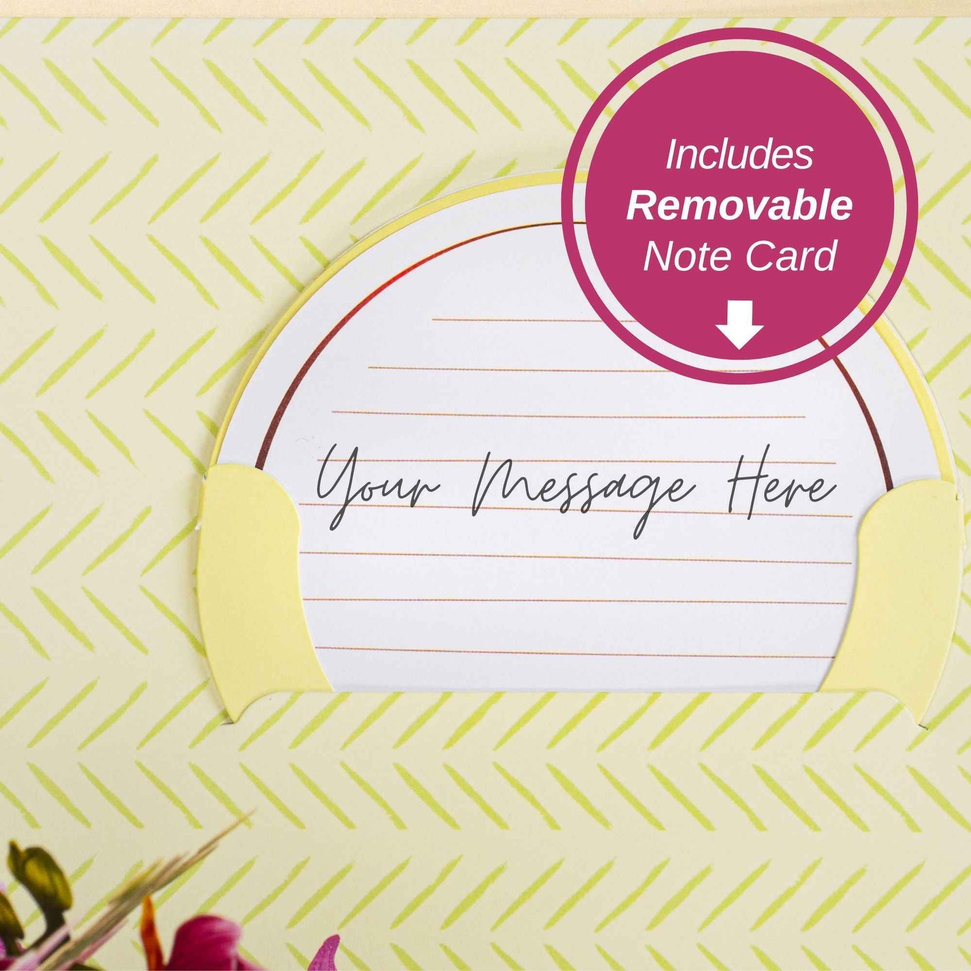 Orchid Flower Bouquet Pop-Up Card