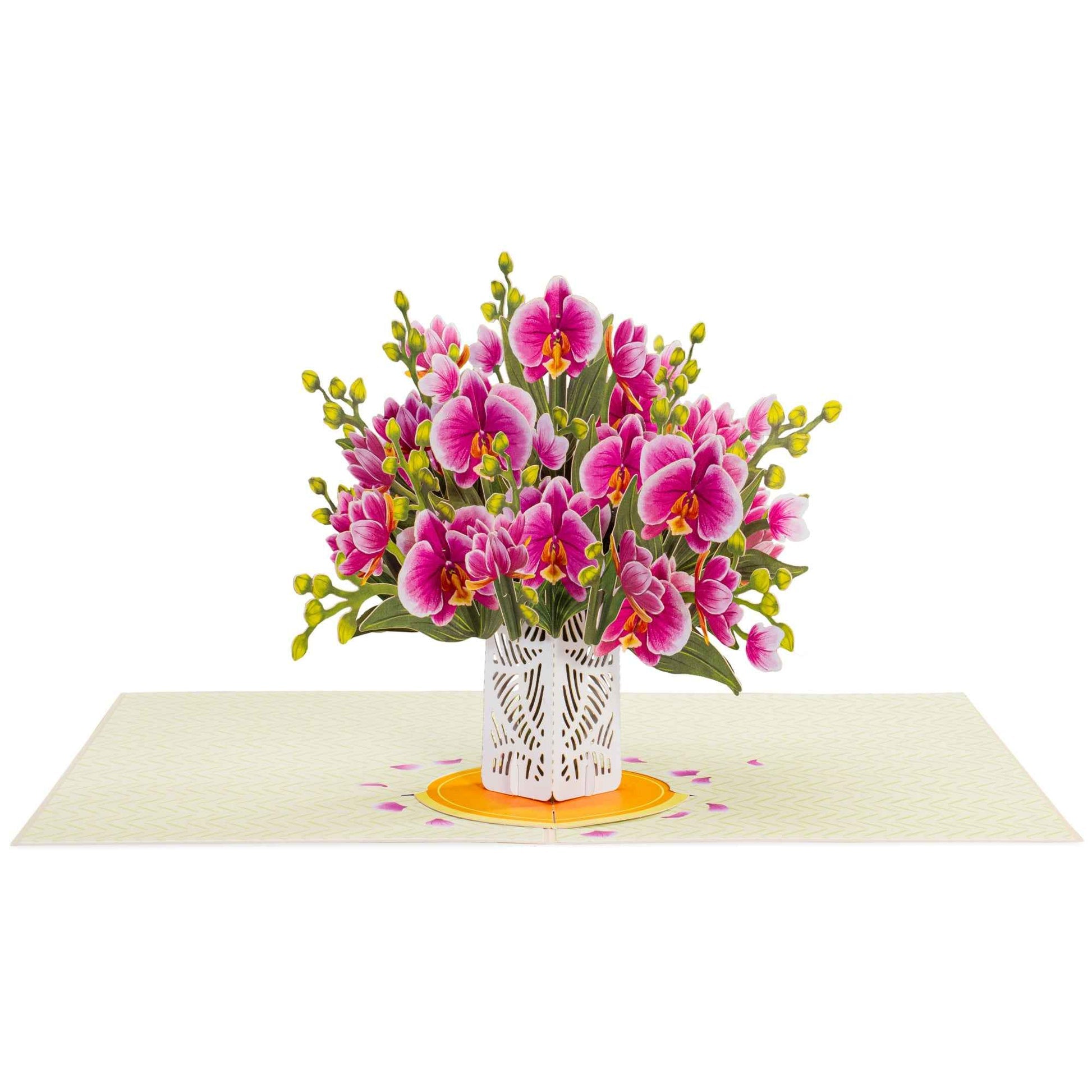 Orchid Flower Bouquet Pop-Up Card