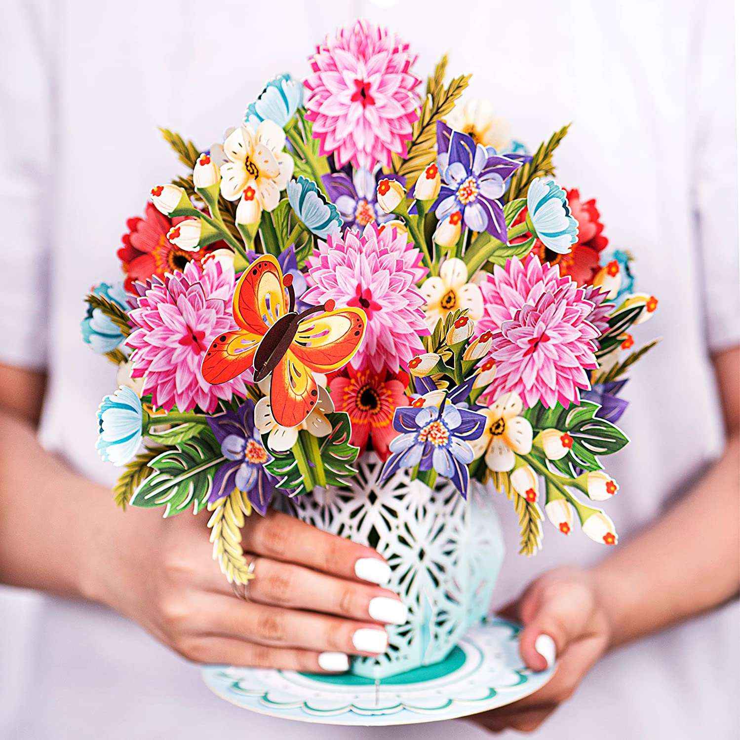 Spring Flower Bouquet Pop Up With Detachable Paper Flower