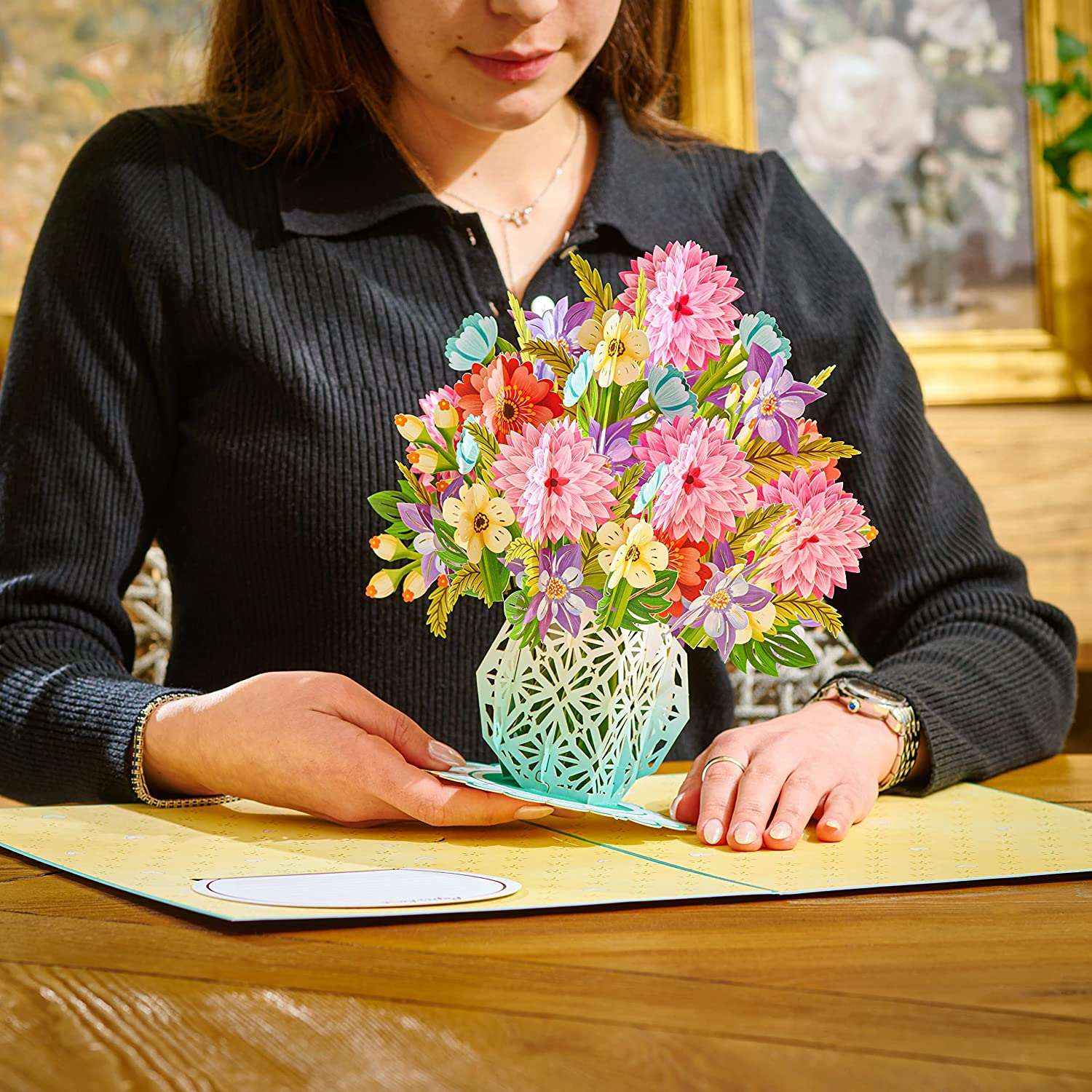 Spring Flower Bouquet Pop Up With Detachable Paper Flower