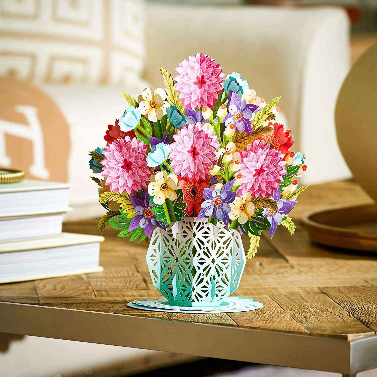 Spring Flower Bouquet Pop Up With Detachable Paper Flower