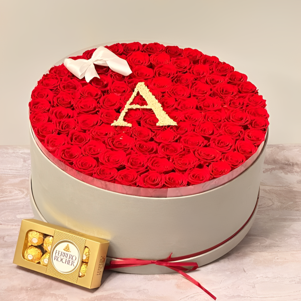 Personalized Glitter Roses With Initial