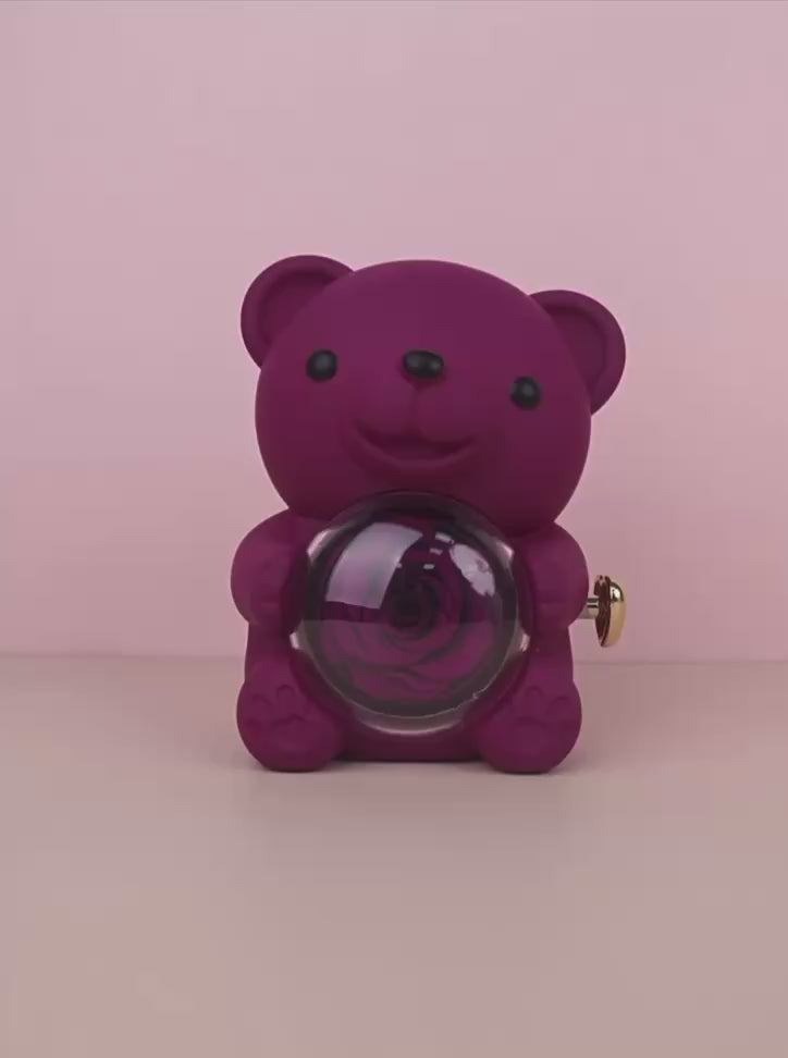 Love-A-Lot Bear Preserved Flower Jewelry Gift Box (Jewelry Not Included)