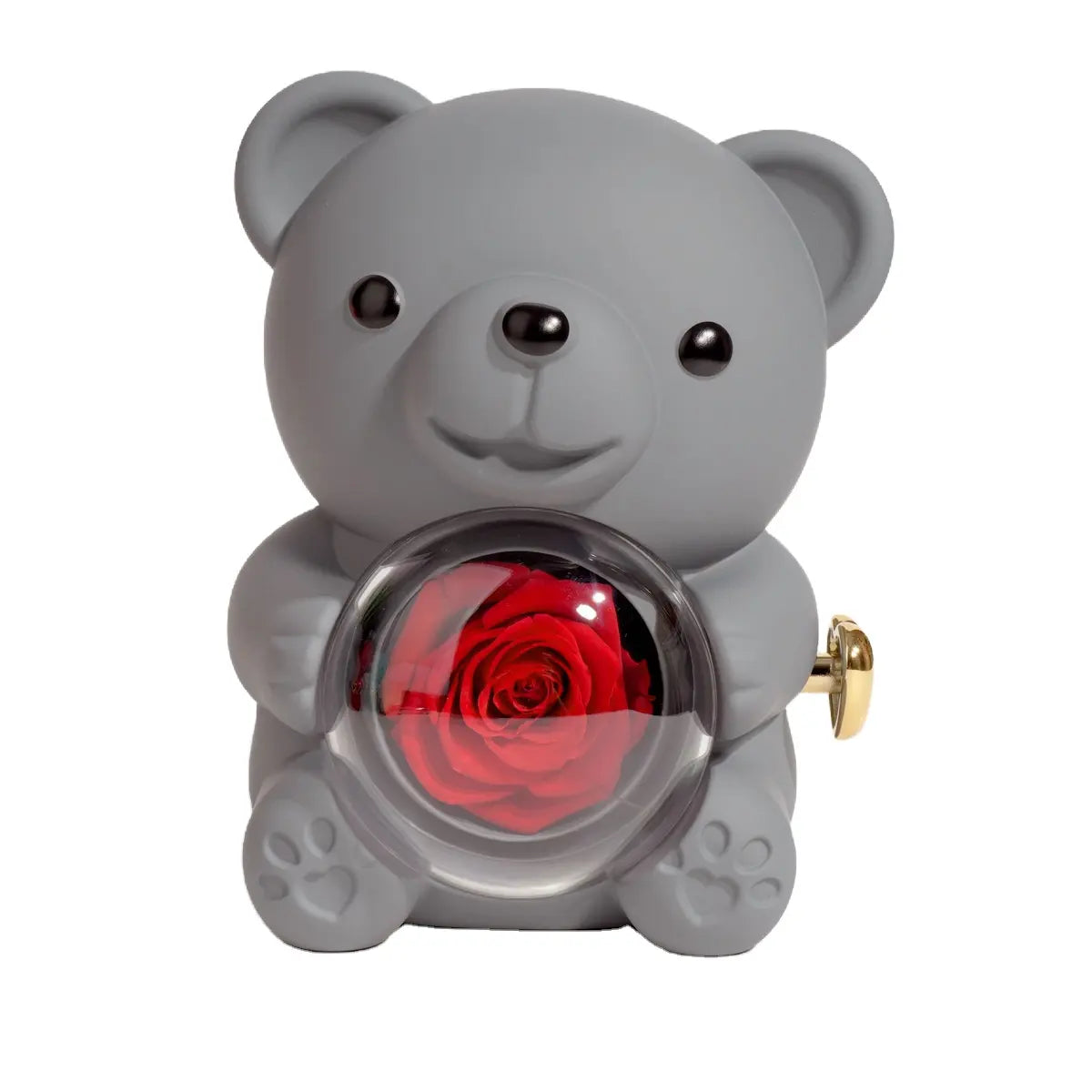 Love-A-Lot Bear Preserved Flower Jewelry Gift Box (Jewelry Not Included)