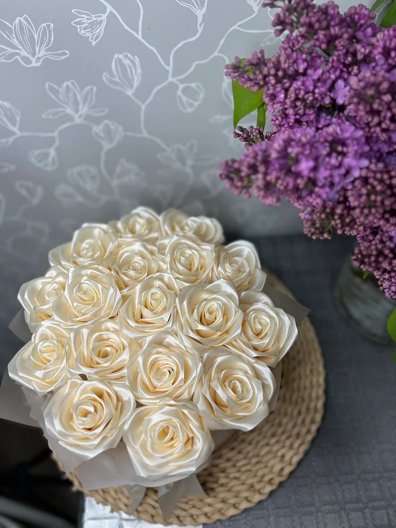 💕Eternal Roses - HandMade From Satin Ribbon(Never Wither)💕
