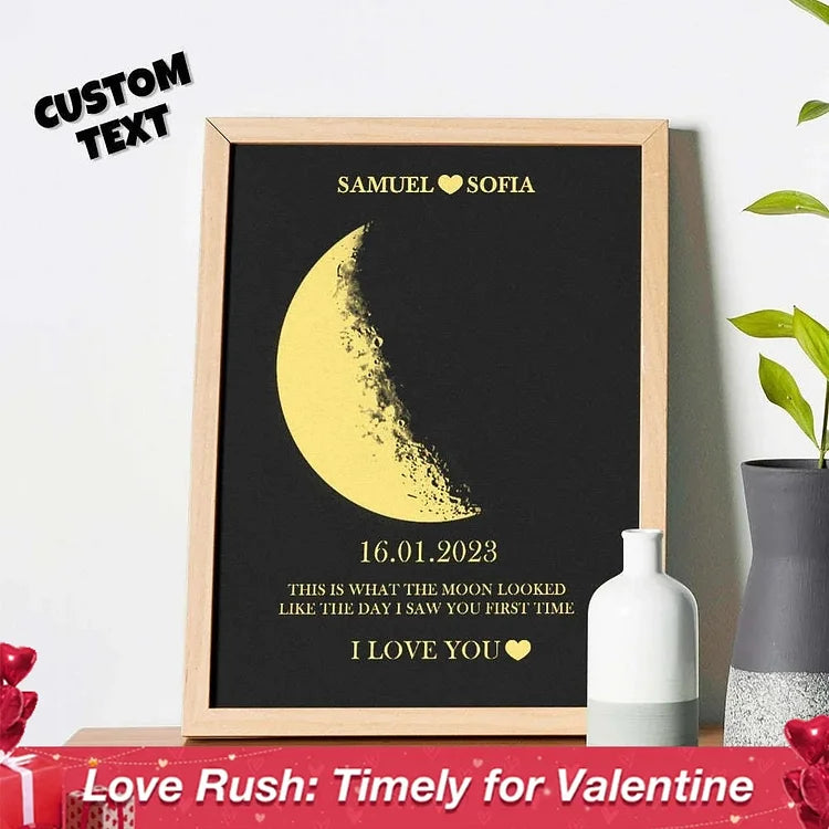 Custom Moon Art Frame/ REAL MOON PHASE - For Memory Gift