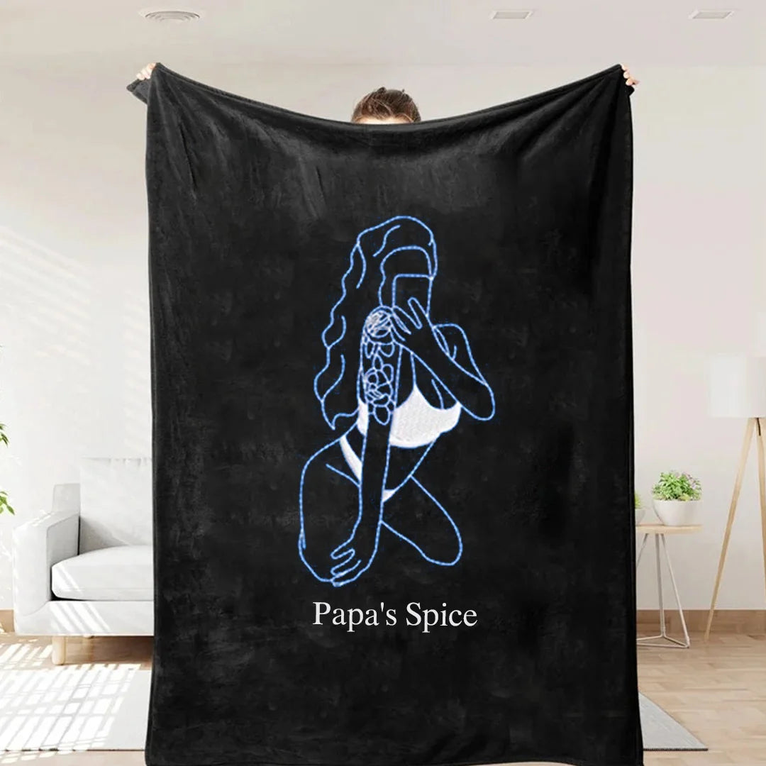 Sexy Custom Photo Blanket – Personalized Anniversary Gift for Him
