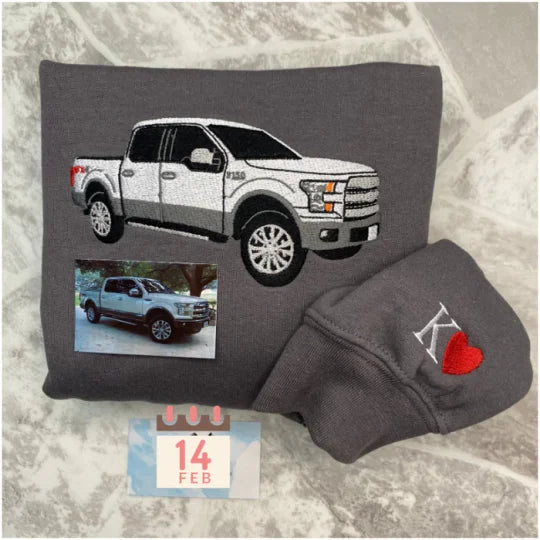 Custom Car Embroidered Crewneck & Hoodies – The Perfect Gift for Your Boyfriend or Husband!