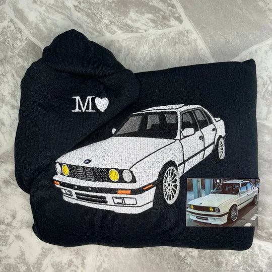 Custom Car Embroidered Crewneck & Hoodies – The Perfect Gift for Your Boyfriend or Husband!
