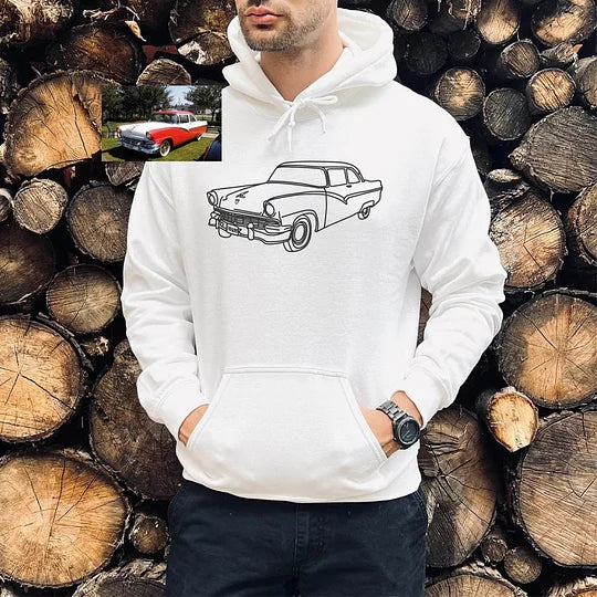 CHEST Custom Car Crewneck & Hoodie – Personalized Car Portraits for Couples