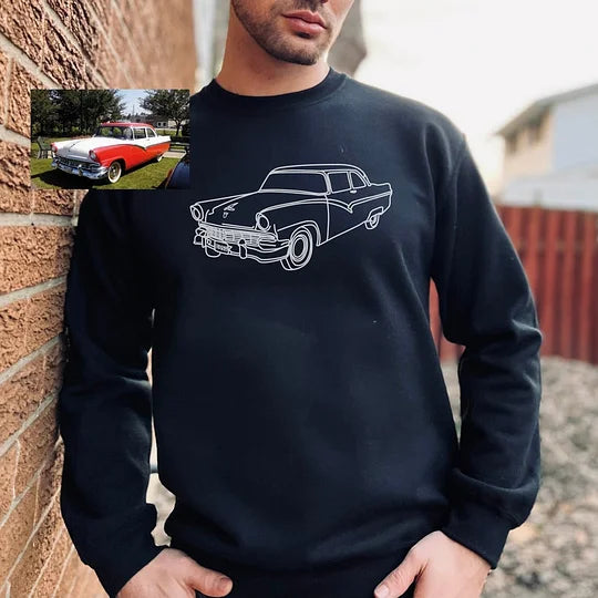 CHEST Custom Car Crewneck & Hoodie – Personalized Car Portraits for Couples