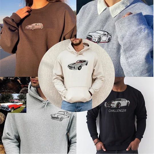 Custom Car Embroidered Shirt – Perfect Gift for Car Lovers and Couples, Dad! ! !