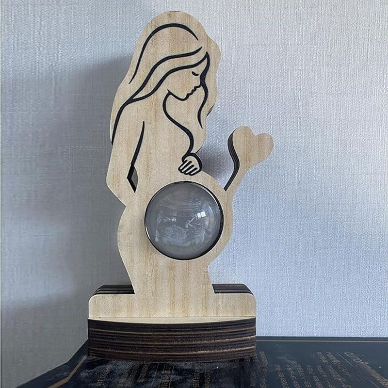 Customized Baby B-Ultrasound Photo 3d Crystal Ball Light Photo Frame Sign, Expecting Mom Gift For Pregnant Friend