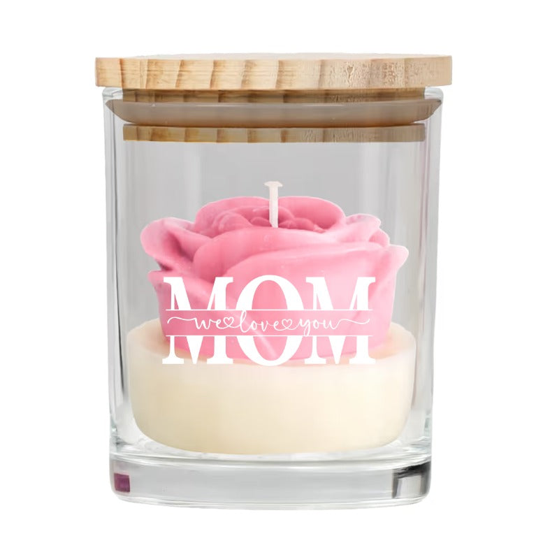 Mom,Mama,Mum We Love You-Personalized Floral Soy Wax Candle