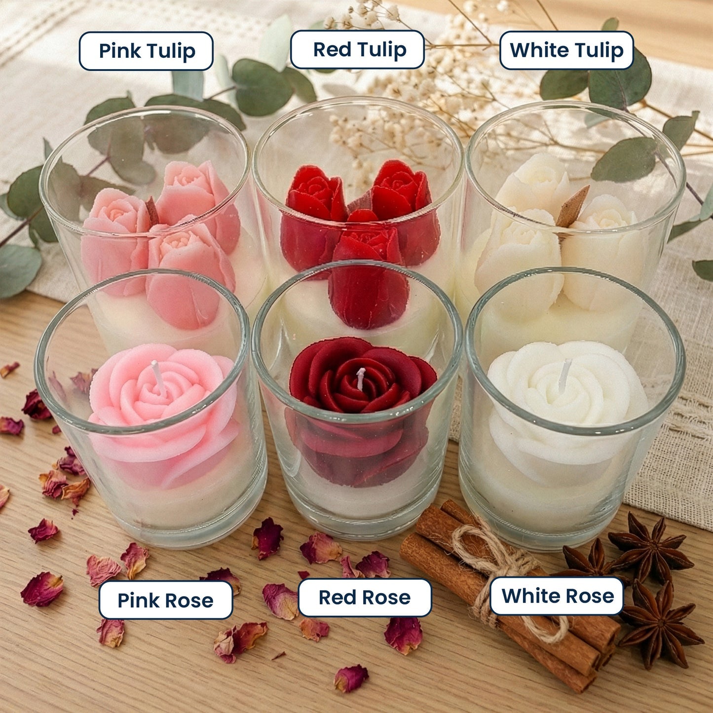 Mom,Mama,Mum We Love You-Personalized Floral Soy Wax Candle