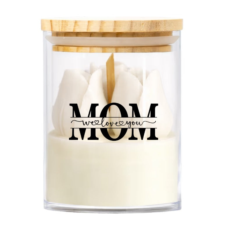 Mom,Mama,Mum We Love You-Personalized Floral Soy Wax Candle