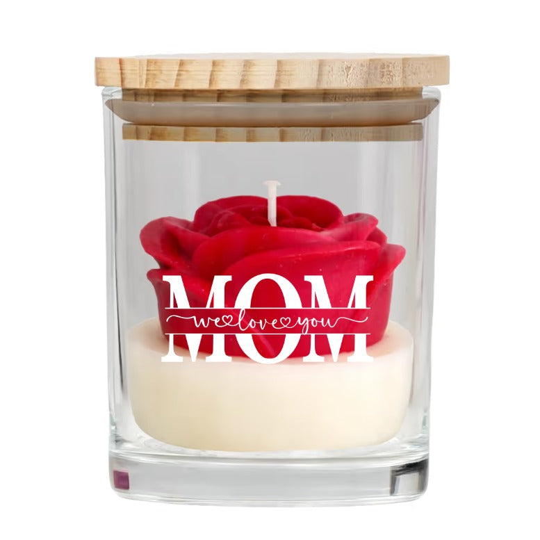 Mom,Mama,Mum We Love You-Personalized Floral Soy Wax Candle