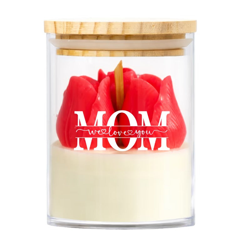Mom,Mama,Mum We Love You-Personalized Floral Soy Wax Candle
