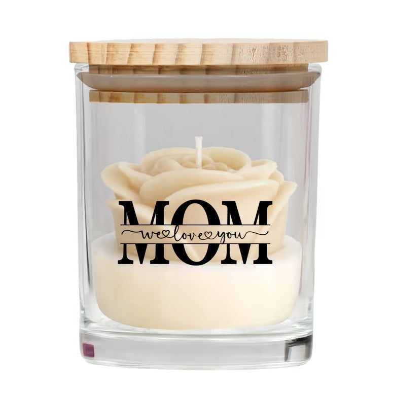 Mom,Mama,Mum We Love You-Personalized Floral Soy Wax Candle