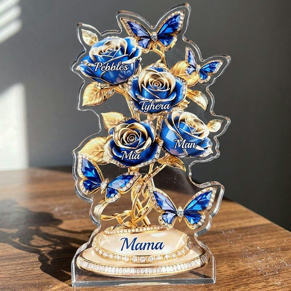 Personalized Acrylic Plaque – Mother's Day Gift for Grandma, Mom – Forever Written in Petals