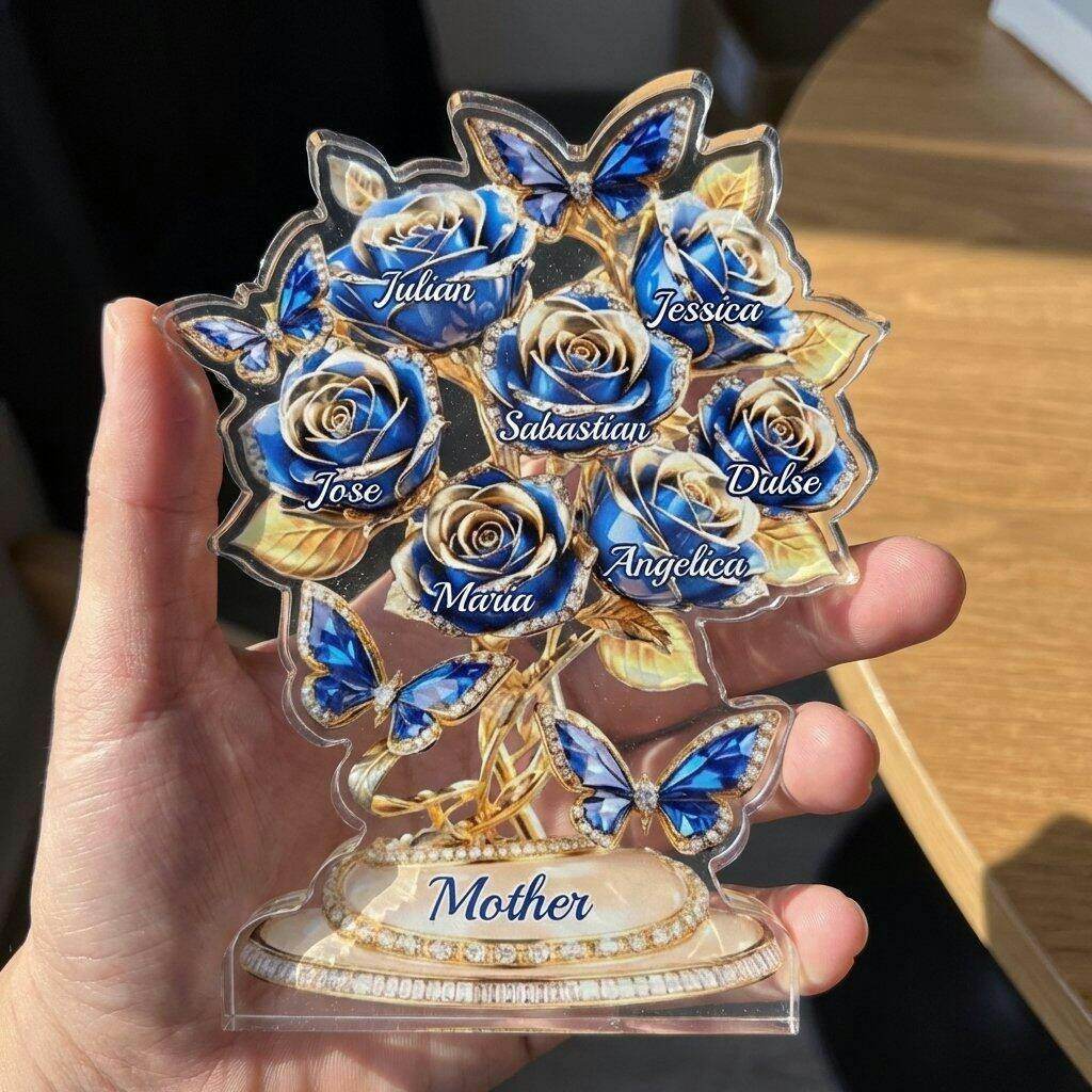 Personalized Acrylic Plaque – Mother's Day Gift for Grandma, Mom – Forever Written in Petals