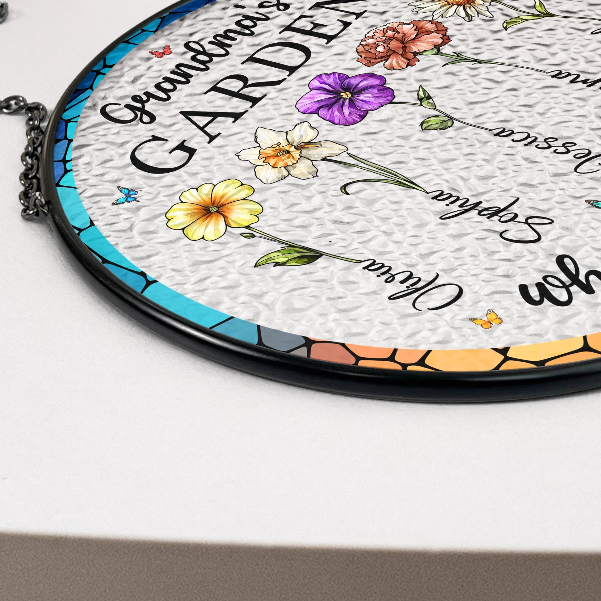 Grandma's Garden Where Love Grows-Personalized Window Hanging Suncatcher