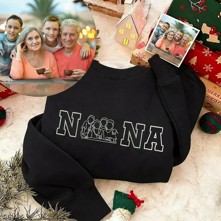 A Lasting Silhouette, Custom Mum Sweatshirt with Portrait Outline & EST Year
