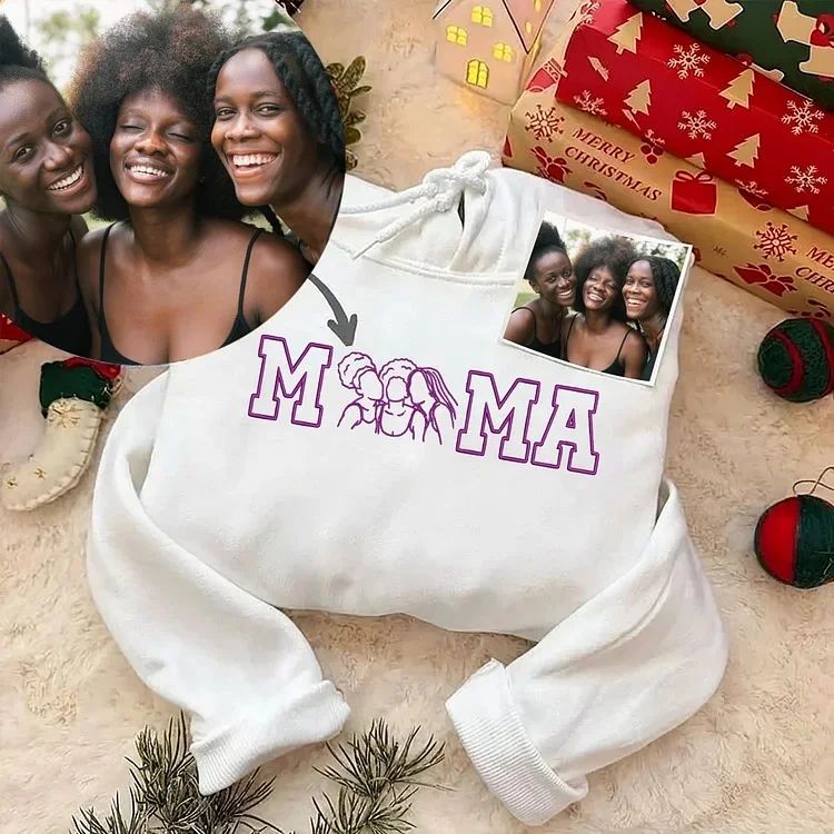 A Lasting Silhouette, Custom Mum Sweatshirt with Portrait Outline & EST Year