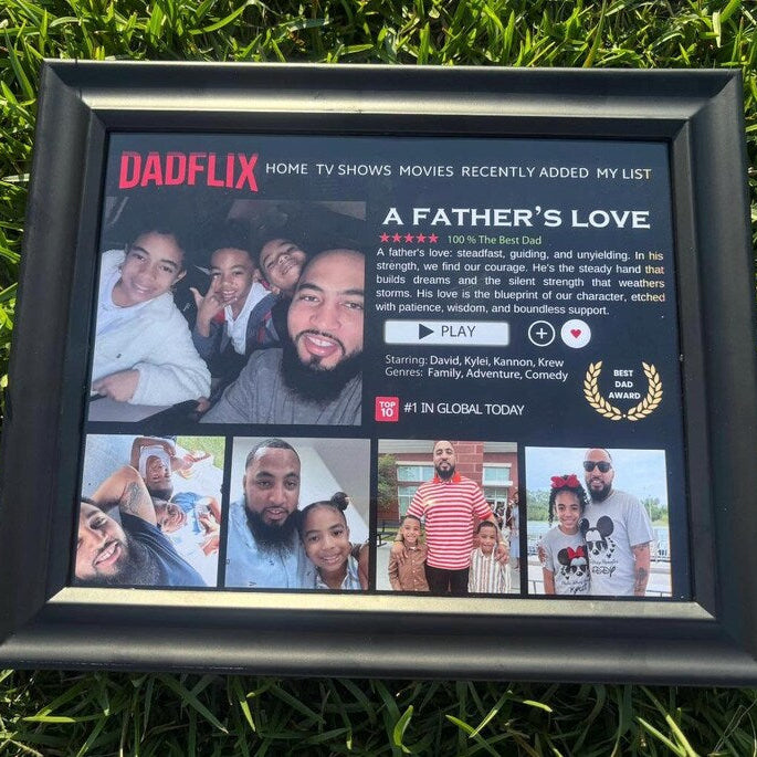 Custom Dad Frame Father's Day Gift,Best Dad Ever, Dadflix