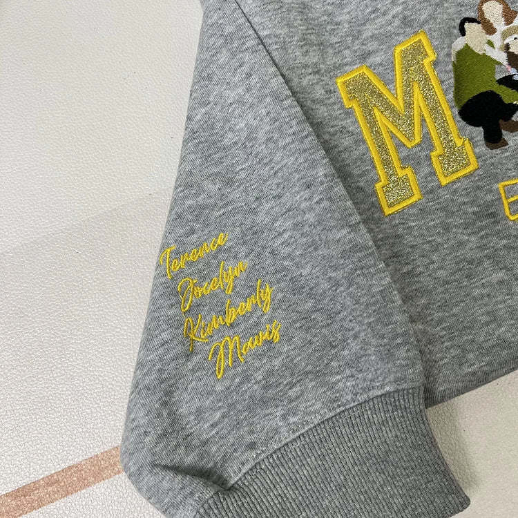Personalized Embroidered Family Photo Glitter T-shirt&Sweatshirt