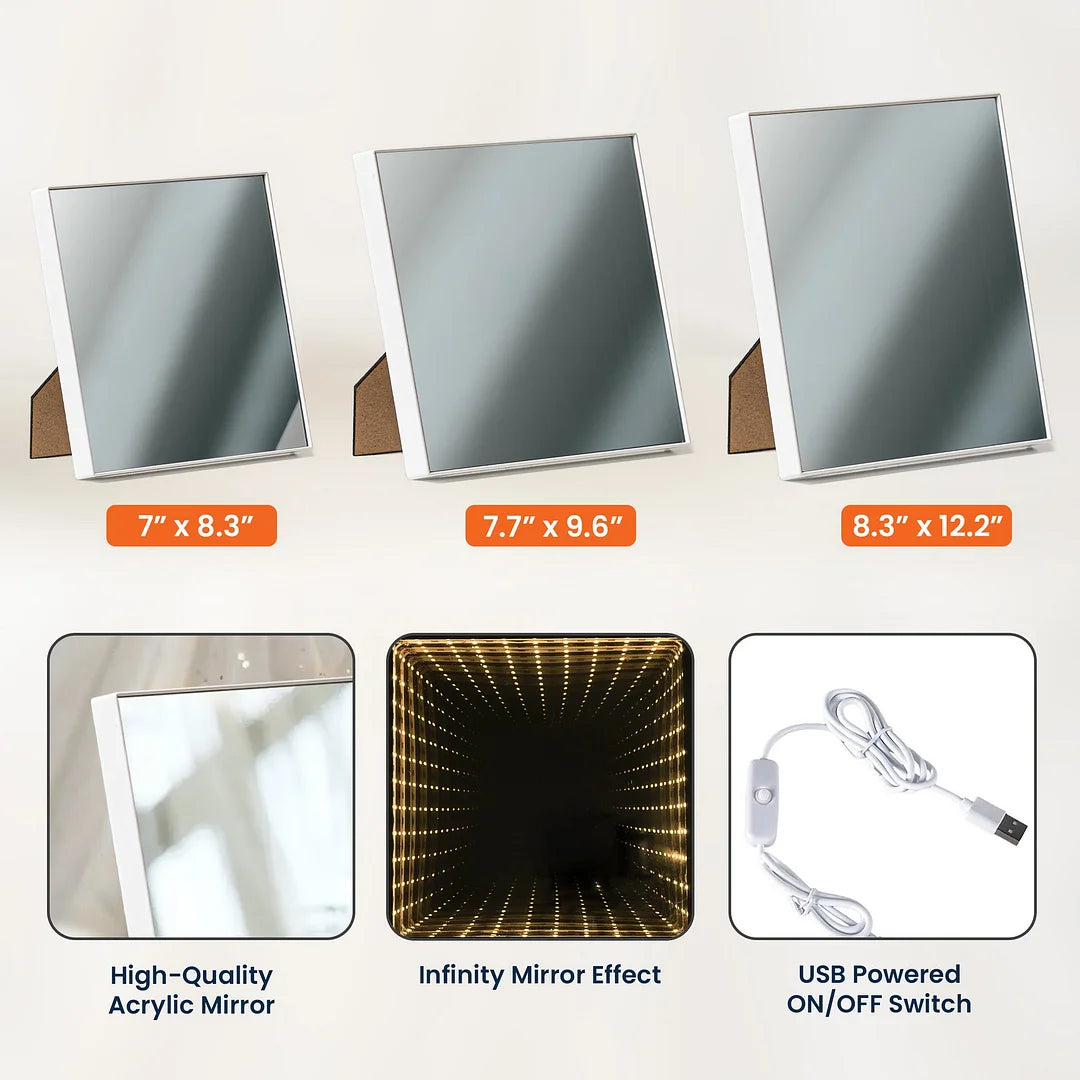 Personalized Photo Infinity Mirror Light Box – Custom Mother's Day Gift for Mom, Grandma & Wife, We Love You LED Photo Lamp