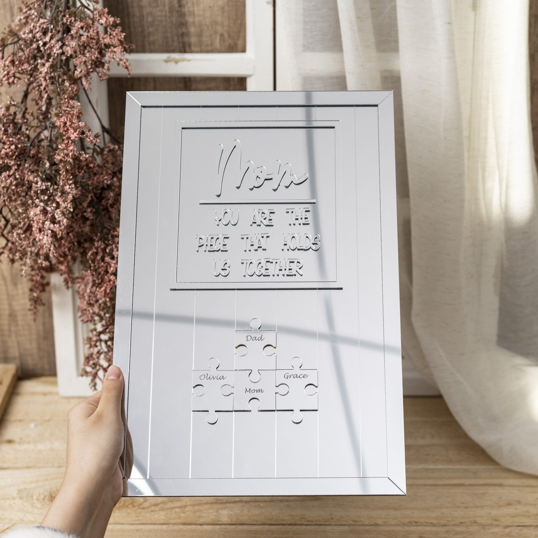 New Arrival — Mom, You Are the Bond That Connects Us All: Wooden Mirror Puzzle